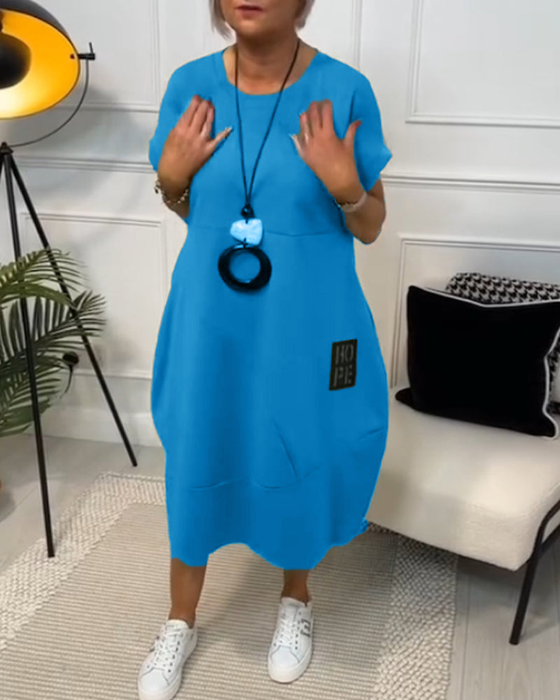 Robe Décontractée Simple à Manches Courtes