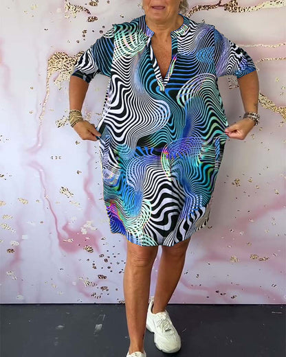 Ria - Élégante Robe V-Coloreé