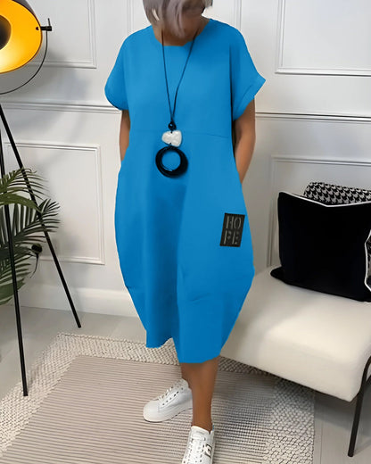 Robe Décontractée Simple à Manches Courtes