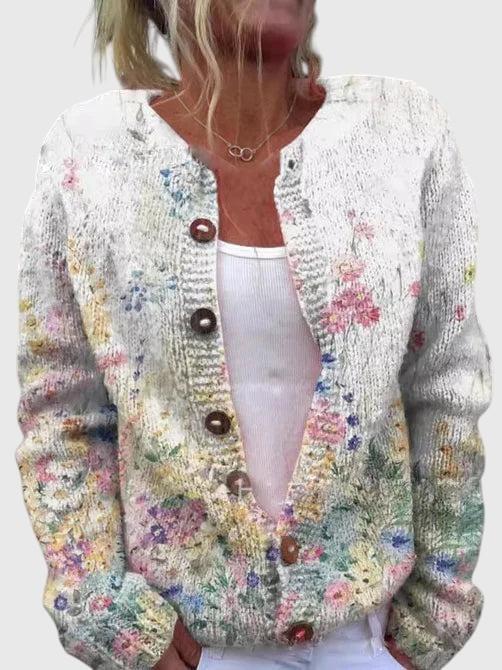 Amelie - Élégant Cardigan Floral