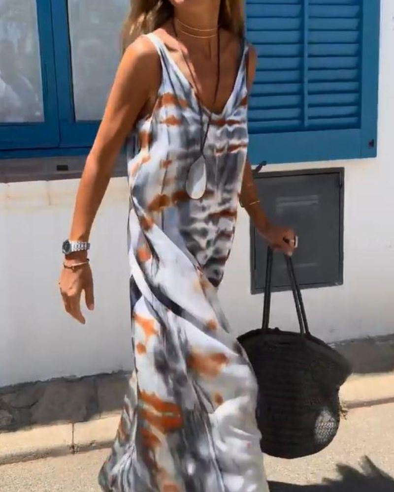IRMA™ - ROBE SANS MANCHES EN TIE-DYE