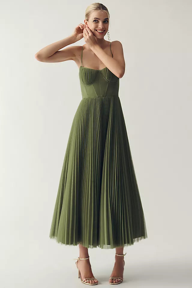CAROLINE – ROBE PLISSEE MIDI