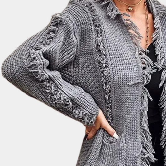 Raquela - Cardigan long en tricot tendance