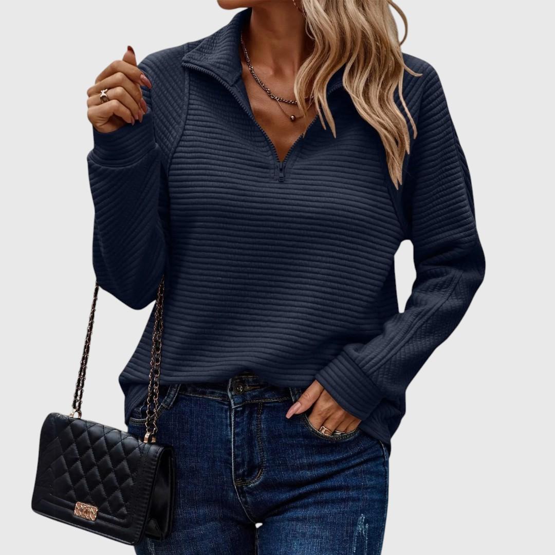Suzanne - Pull Détail Demi-Zip