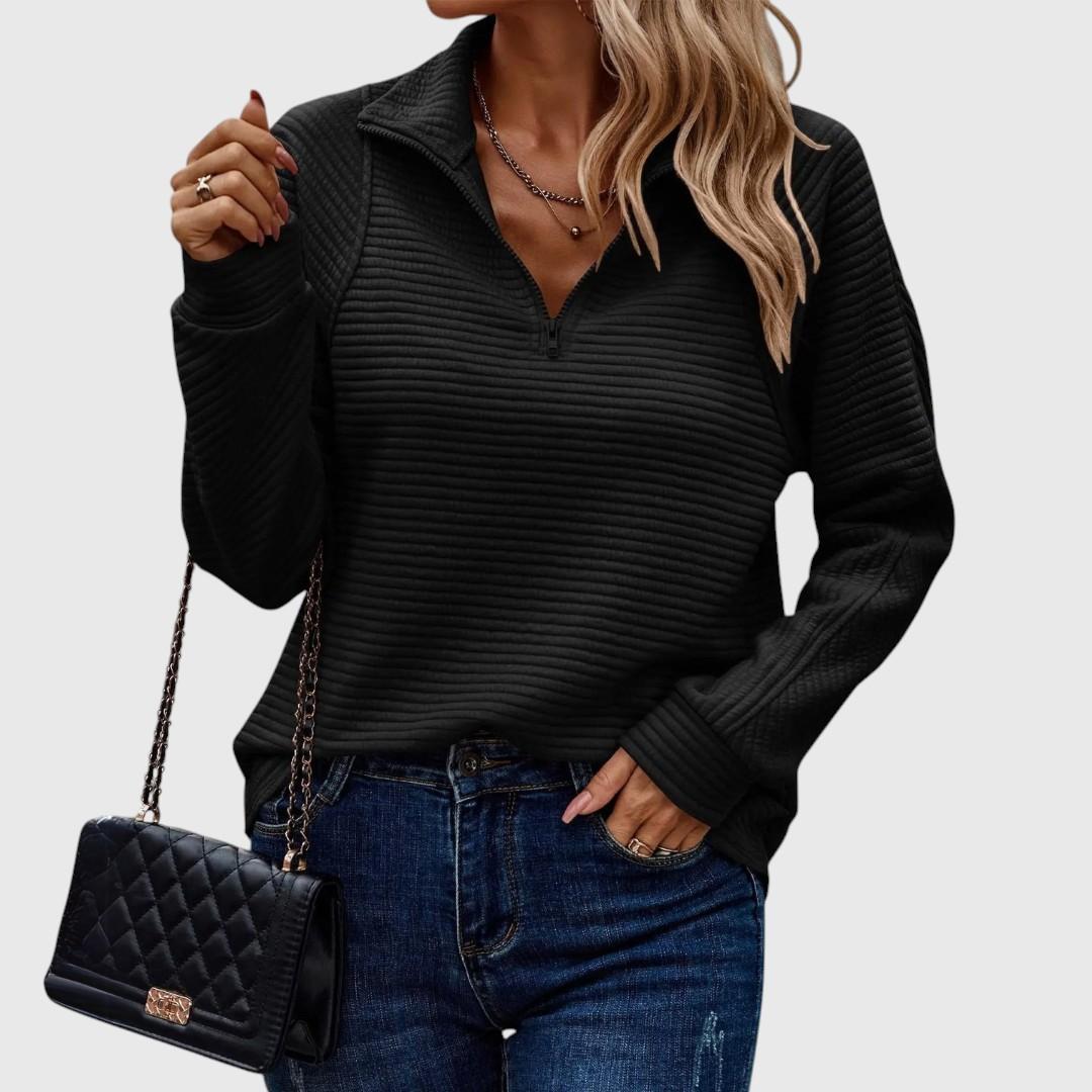 Suzanne - Pull Détail Demi-Zip