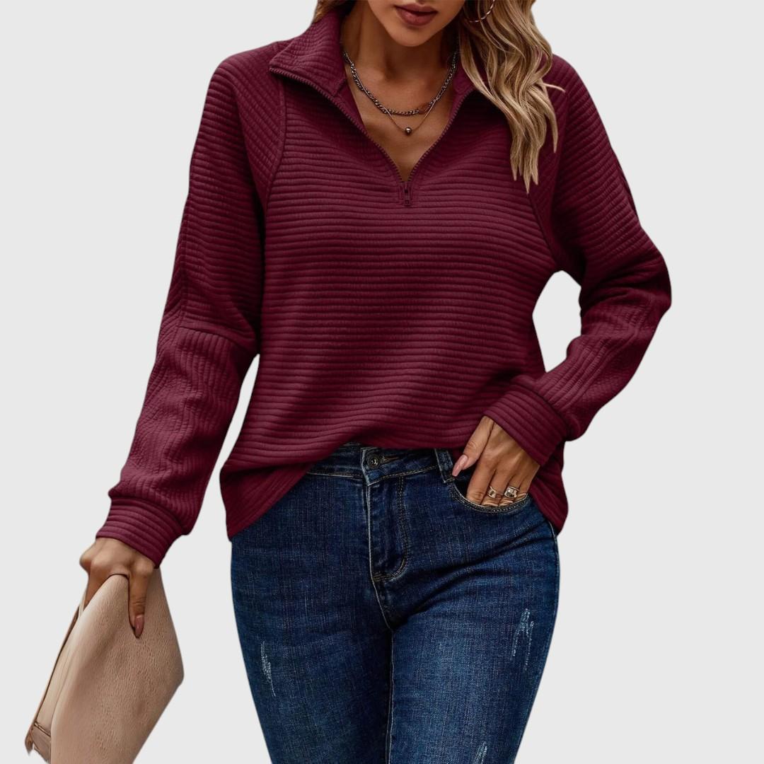Suzanne - Pull Détail Demi-Zip