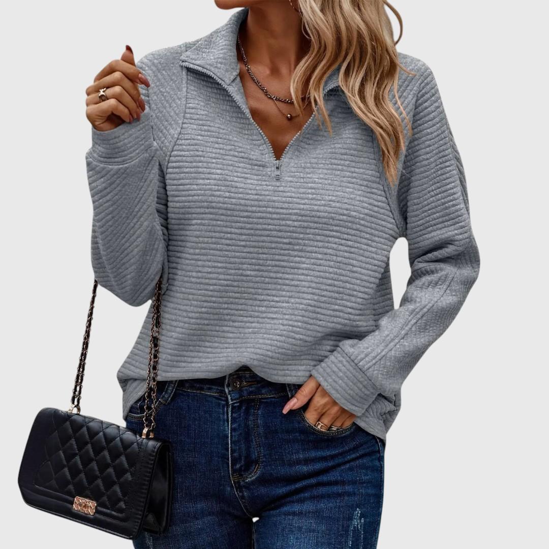 Suzanne - Pull Détail Demi-Zip