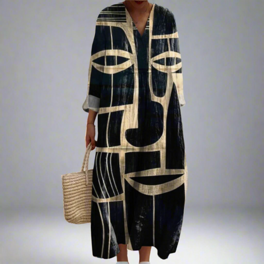 Lorna™ | Robe midi artistique inspirée des tribus