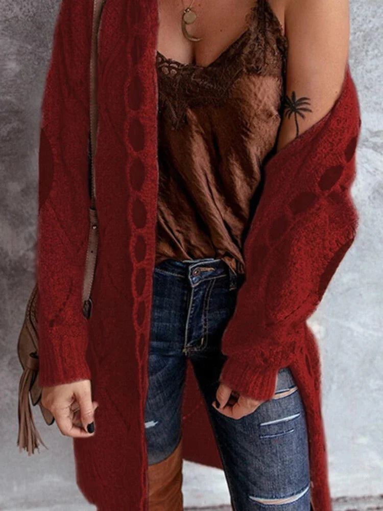 Amalia - Veste en tricot vintage avec capuche