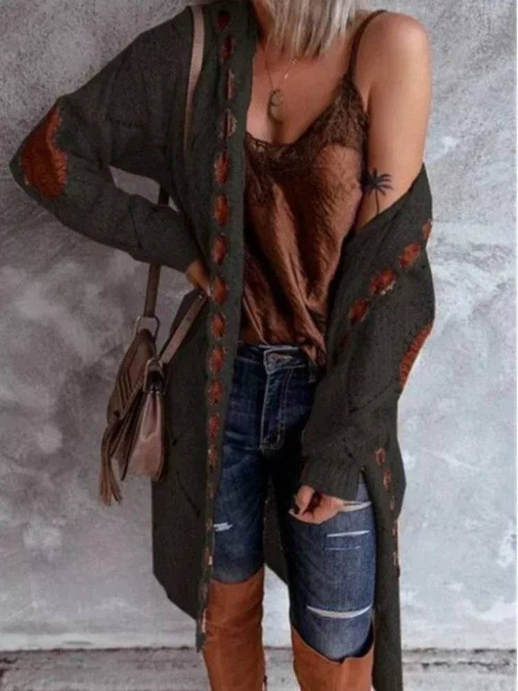 Amalia - Veste en tricot vintage avec capuche