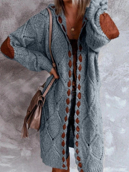 Amalia - Veste en tricot vintage avec capuche