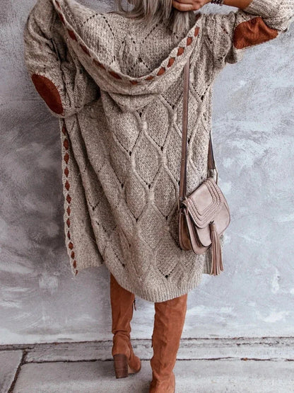 Amalia - Veste en tricot vintage avec capuche