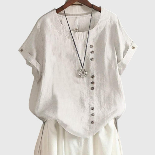 Marie - T-Shirt Chic Avec Boutons