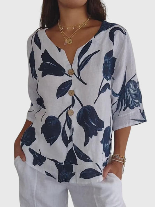 Kim - Chemisier Floral Élégant