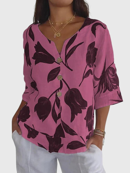 Kim - Chemisier Floral Élégant