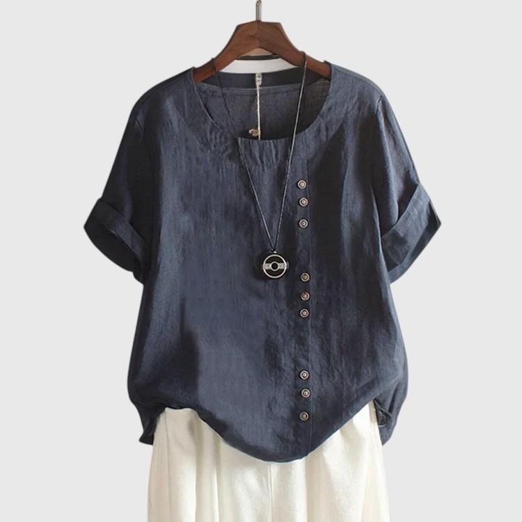 Marie - T-Shirt Chic Avec Boutons