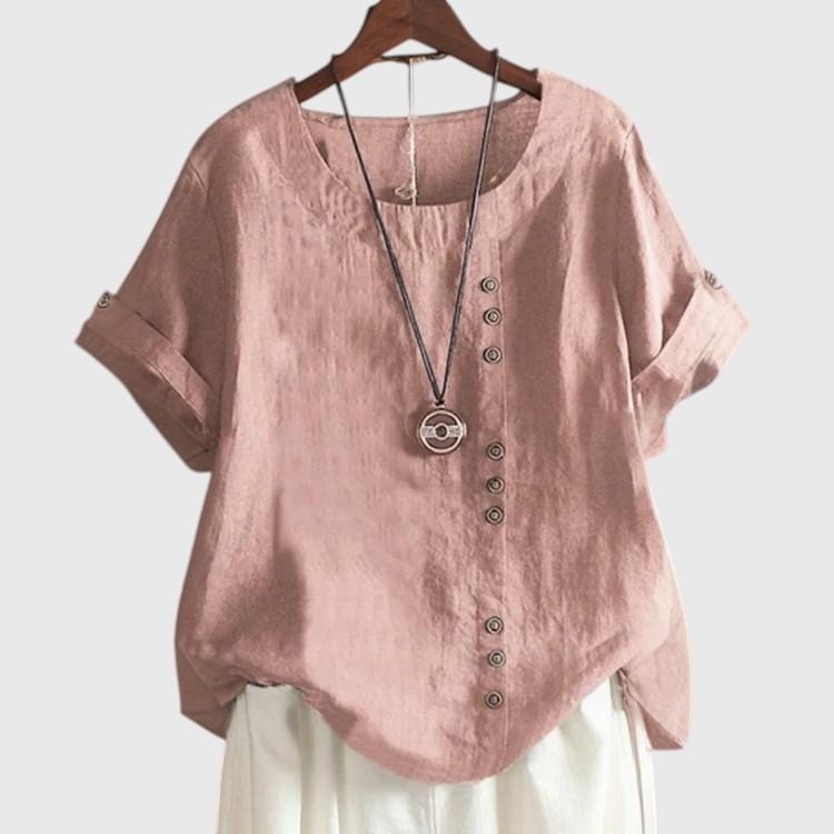 Marie - T-Shirt Chic Avec Boutons