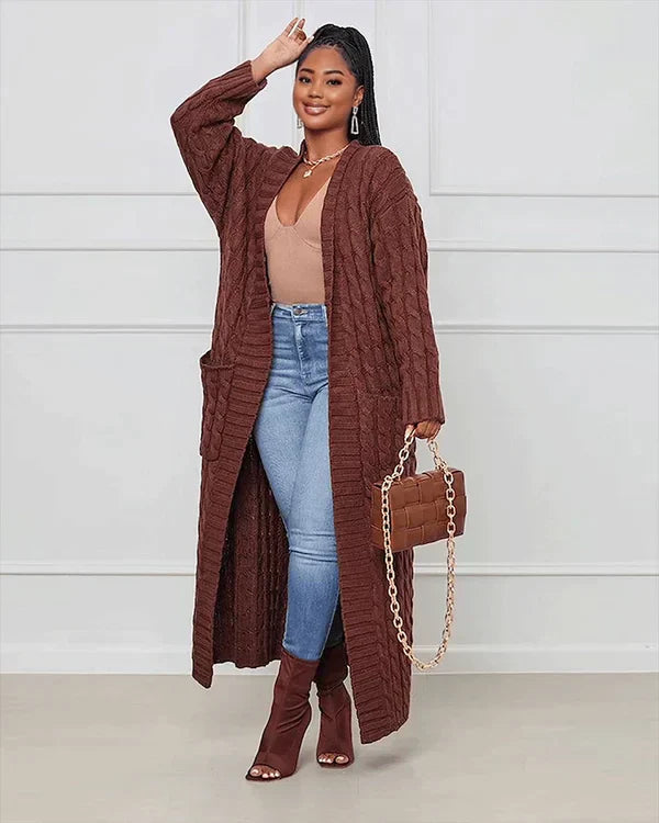 Theodora - Cardigan long à col en V