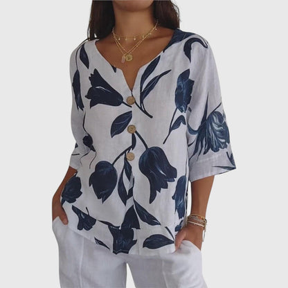 Kim - Chemisier Floral Élégant