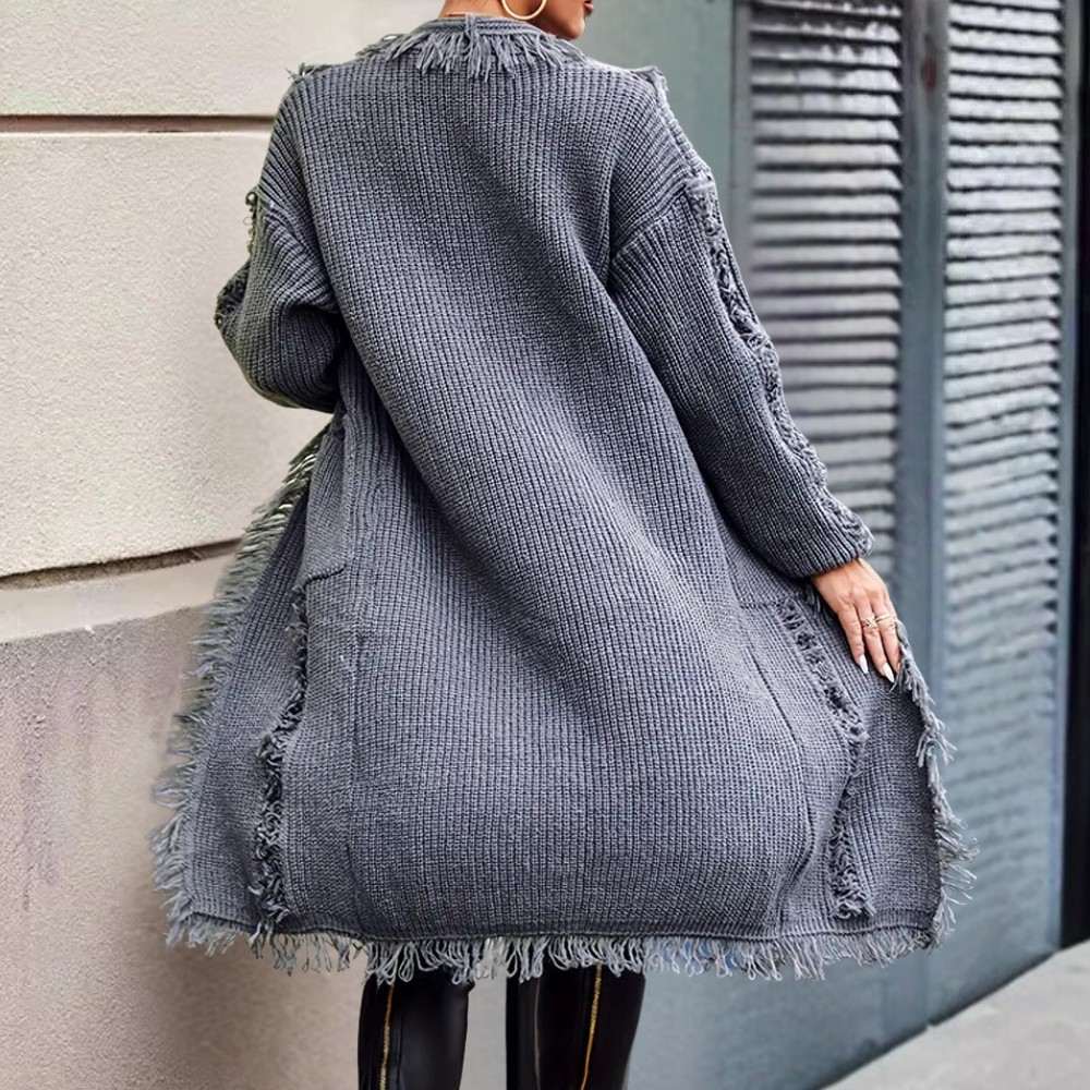 Raquela - Cardigan long en tricot tendance