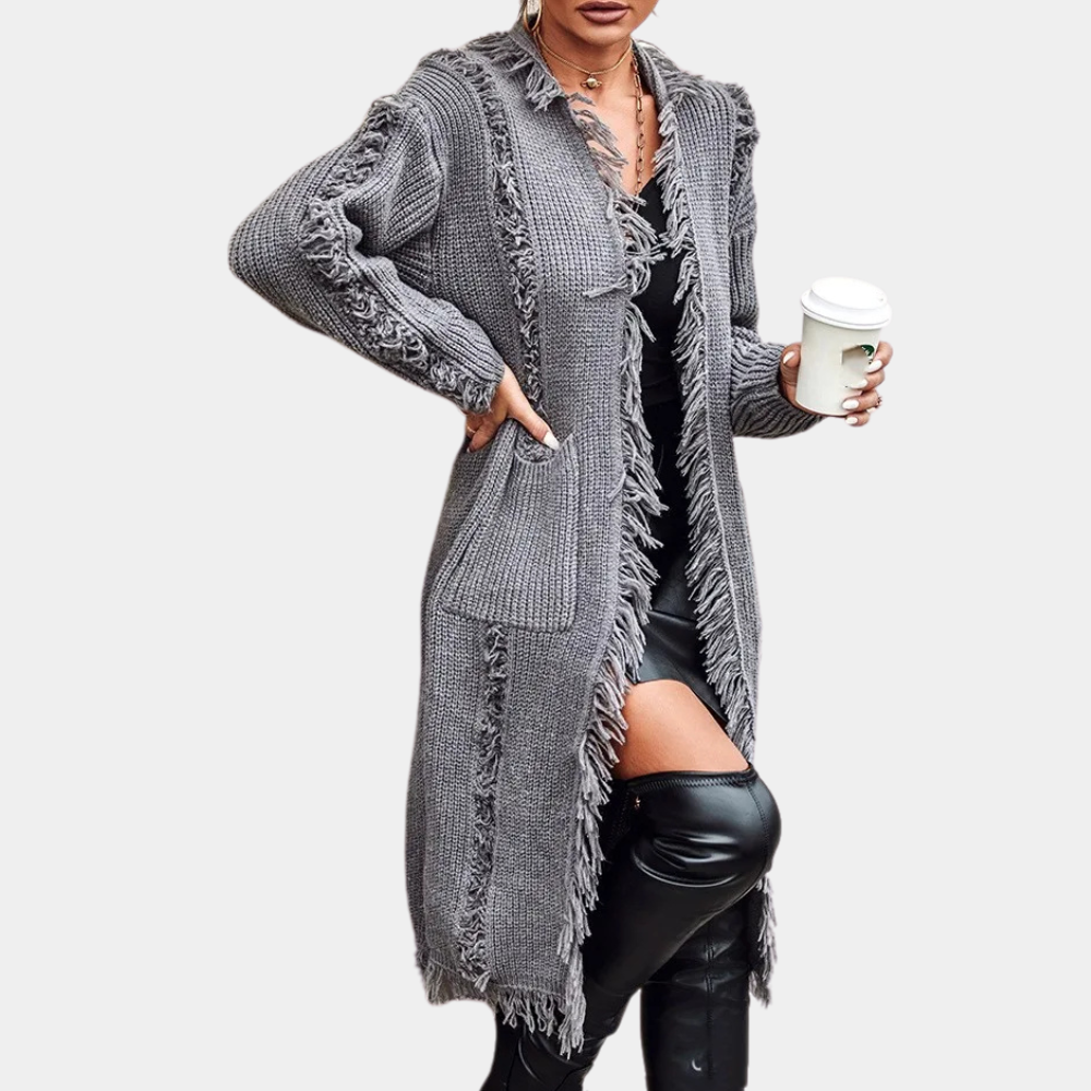 Raquela - Cardigan long en tricot tendance
